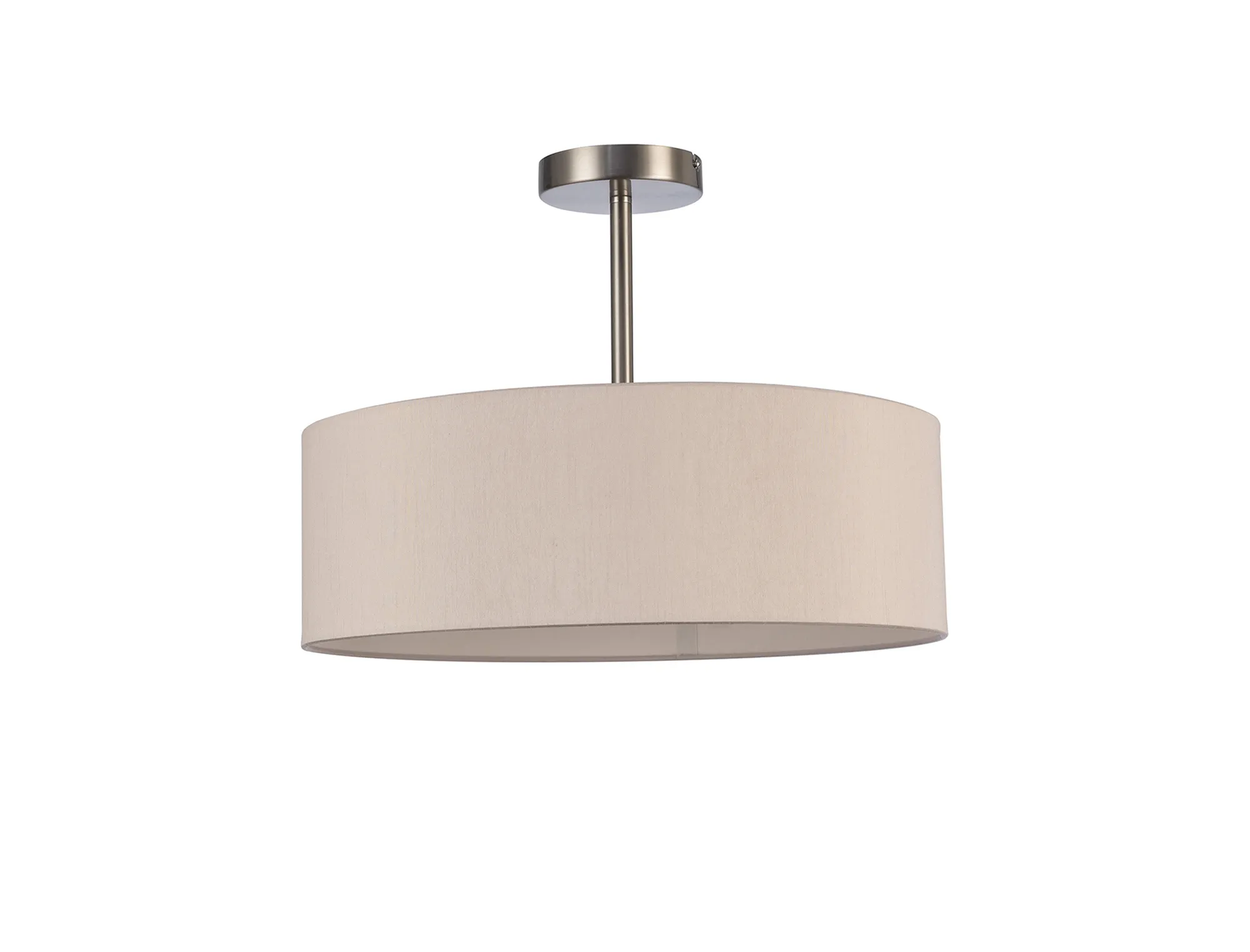 Baymont 45cm Semi Flush 3 Light Satin Nickel, Nude Beige/Moonlight DK0711  Deco Baymont SN NU